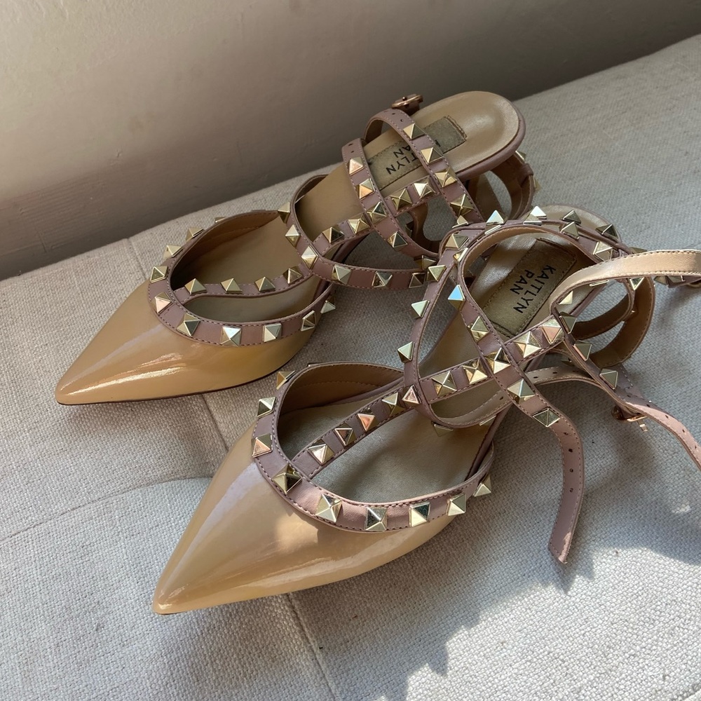 Kaitlyn Pan Rockstud Kitten Heels
